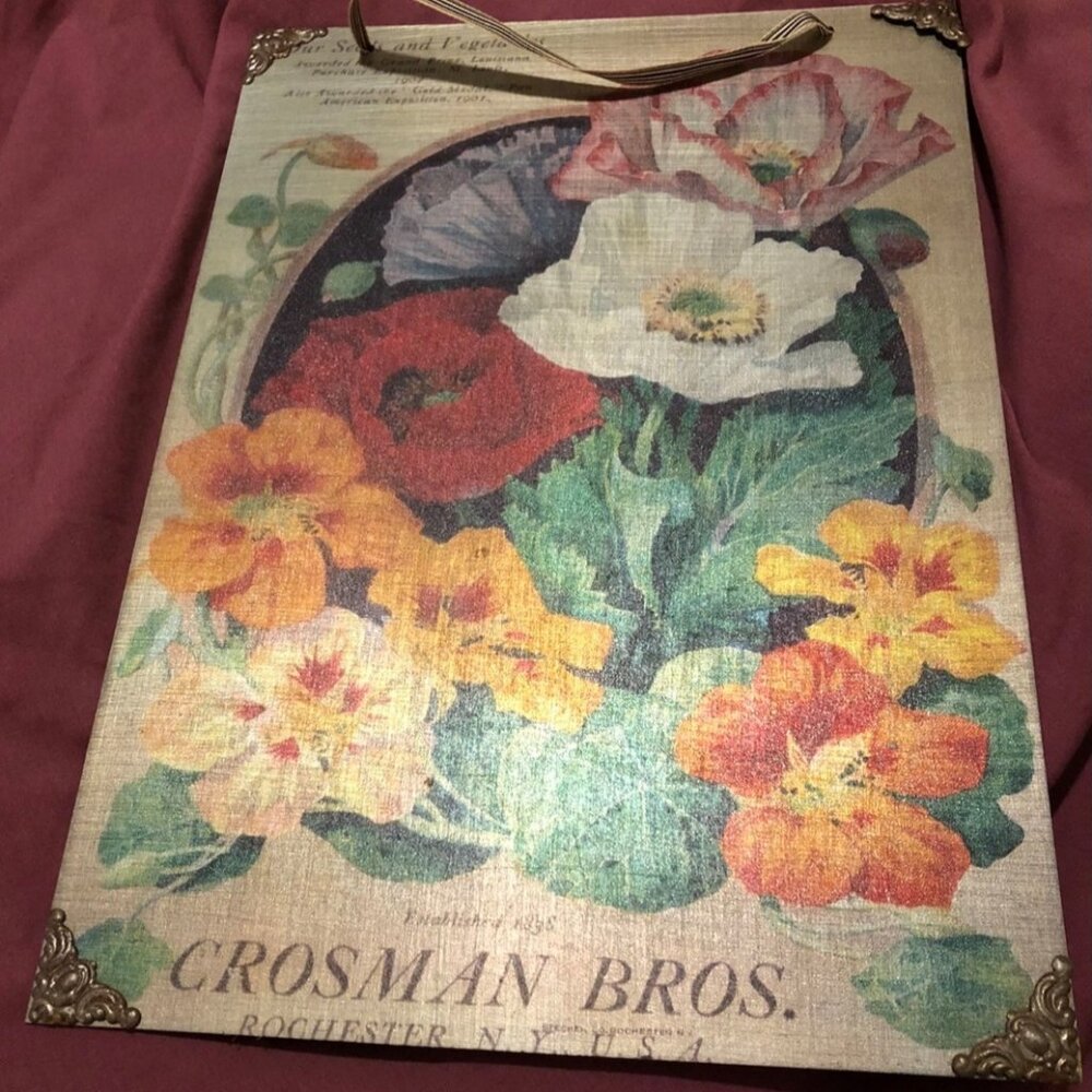 Vintage Crosman Bros. Decorative Metal Sign
